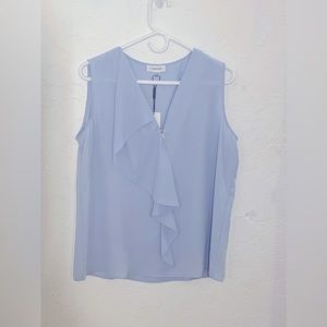 Calvin Klein Baby Blue V Neck Blouse